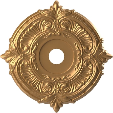 Ekena Millwork Attica PVC Ceiling Medallion (Fits Canopies up to 7 3/4"), Bright Coat Gold, 22"OD x 3 1/2"ID x 1"P CMP22ATBGL